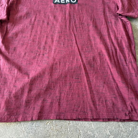 Aeropostale Shirt Mens L Dark Red Embroidered Logo Short Sleeve Casual Tee - Picture 3 of 8